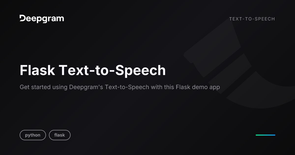 Flask Text-to-Speech | Deepgram Templates