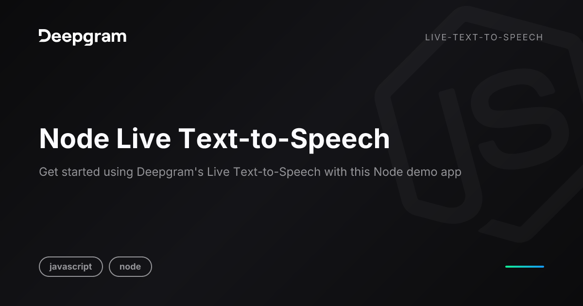 Node Live Text-to-Speech | Deepgram Templates